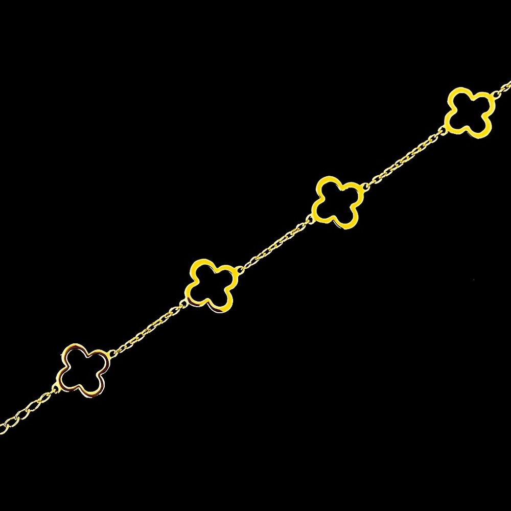 Chic Gold Elegant Clover-Link Bracelet – Delicate & Timeless